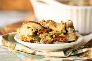 Sundried Tomato, Italian Sausage, and Veggie Strata