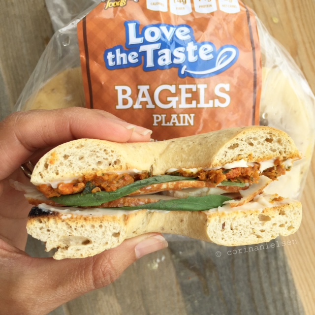 Corina Nielsen- Sun Dried Tomato Low carb Bagel Sandwich