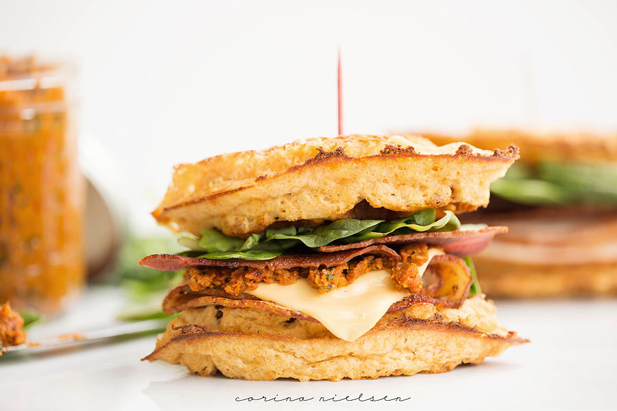 Corina Nielsen- Cheddar Bacon Waffle Sandwiches-3