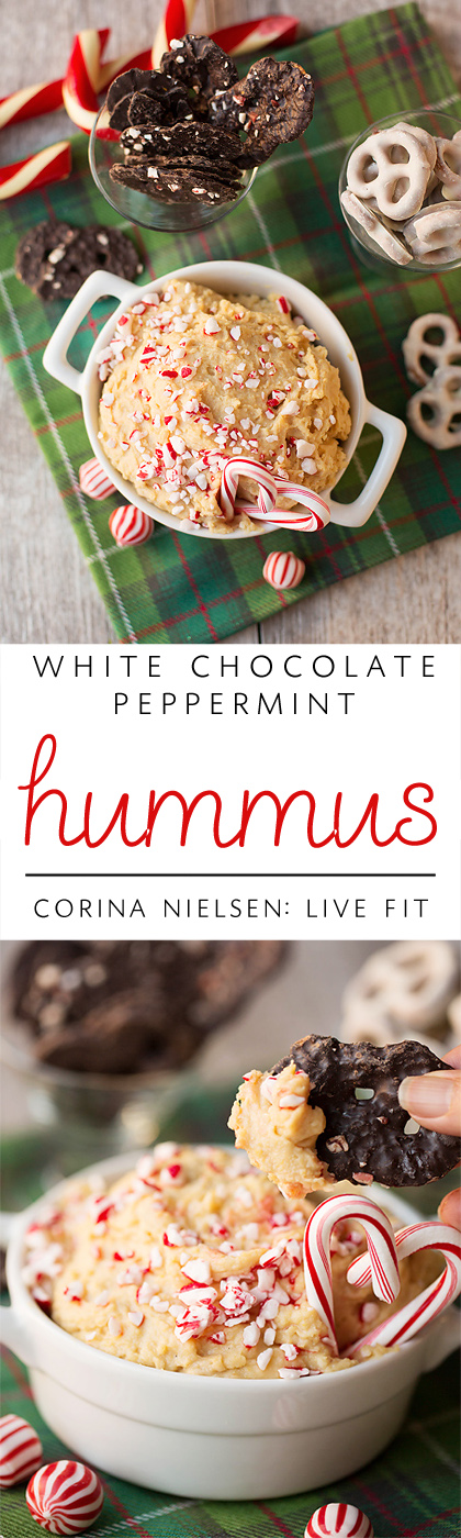 white chocolate peppermint hummus