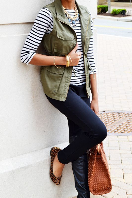 Army green outlet vest outfit