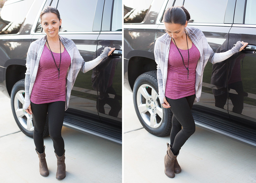 Dressing up basic black leggings