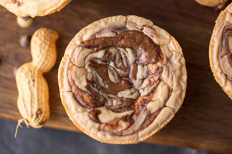 Peanut Butter Swirl Protein Cheesecakes