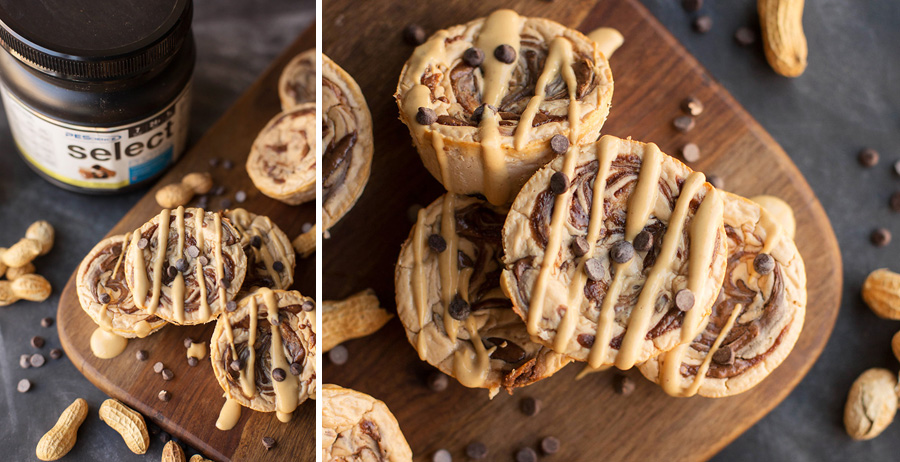 Peanut Butter Swirl Protein Cheesecakes