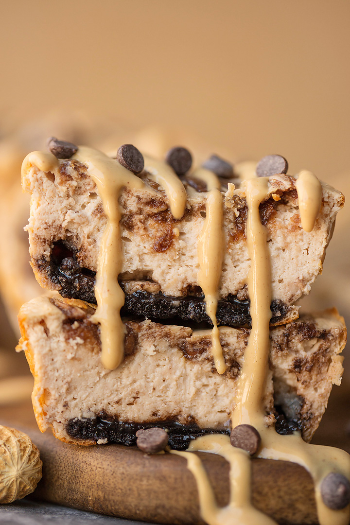 Peanut Butter Swirl Protein Cheesecakes