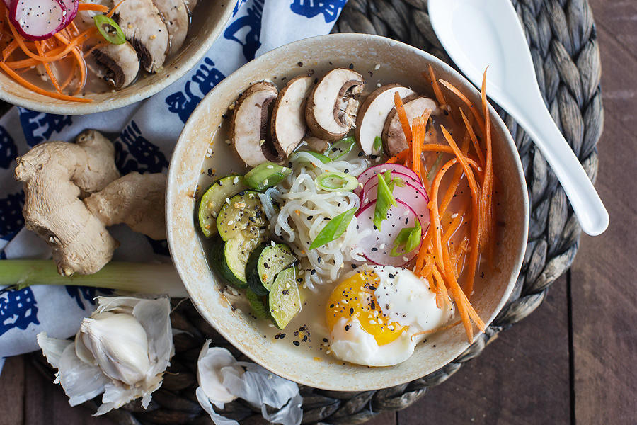 Healthy Ramen with Zucchini Noodles, Low-Carb