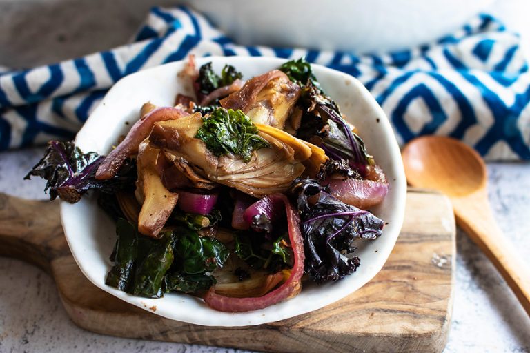 Balsamic Artichoke & Kale Saute Nourish Empower Fulfilled
